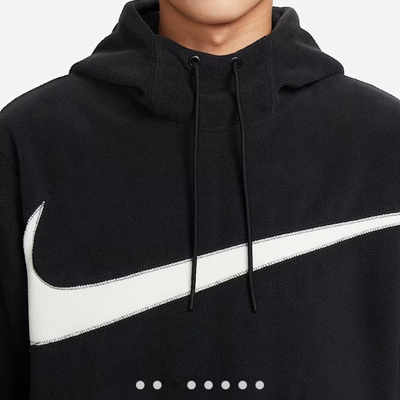 Nike Club Fleece Winterized Pullover Hoodie Mens M Black Lightweight - Picture 2 of 16